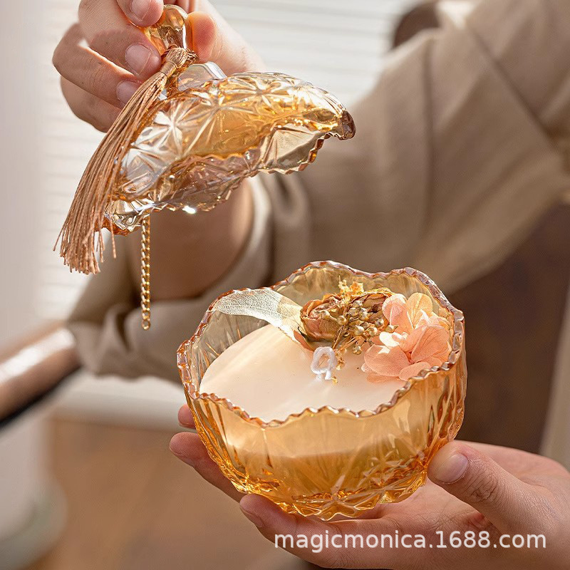 【赠礼品袋】花陌琥珀香薰蜡烛礼盒七夕节日礼品伴手礼香薰套盒