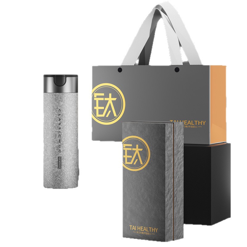 British pure titanium insulated cup, men's large-capacity titanium cup 5 new tea and water separation brewing cup gift box Item Picture