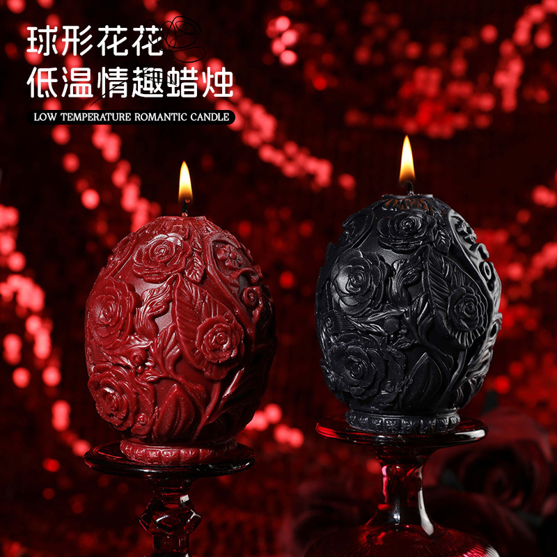 Cross-border low-temperature 42-degree spherical flower home scented candle, low-temperature fun, special for couples and beginners, skin-friendly wholesale