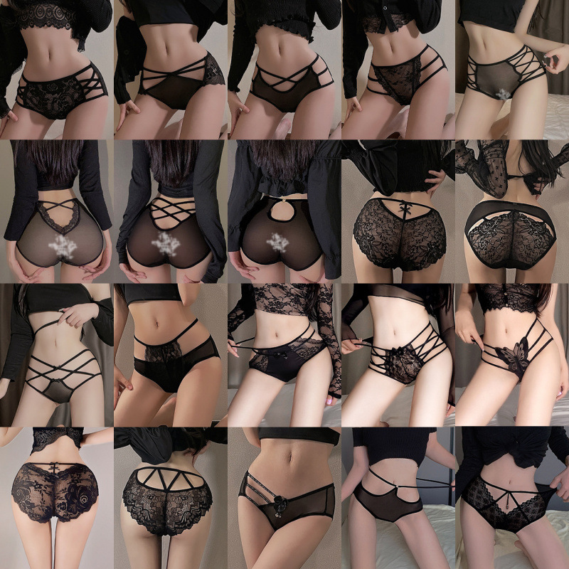 Best-selling women's lace underwear: comfortable, breathable, hip-hugging, thin-band, cross-cut, mid-waist underwear for women