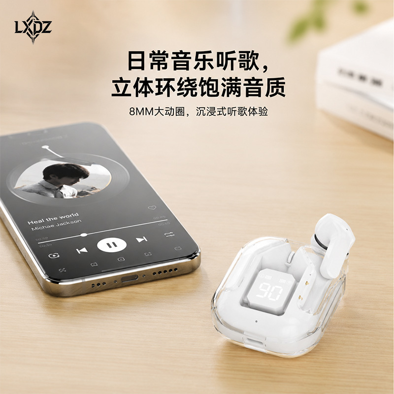LXdZ ultra-high Appearance Level xr19 Transparent high-quality in-ear sports digital Display wireless Bluetooth Headphones wholesale details Picture