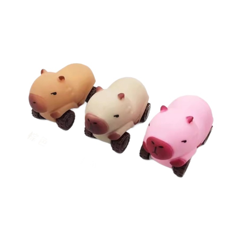 Relieve stress, Kapi Barala pull car, Cute little car, sand, capybara, Lala Le, relieve stress, stretch, car, relieve stress Item Picture