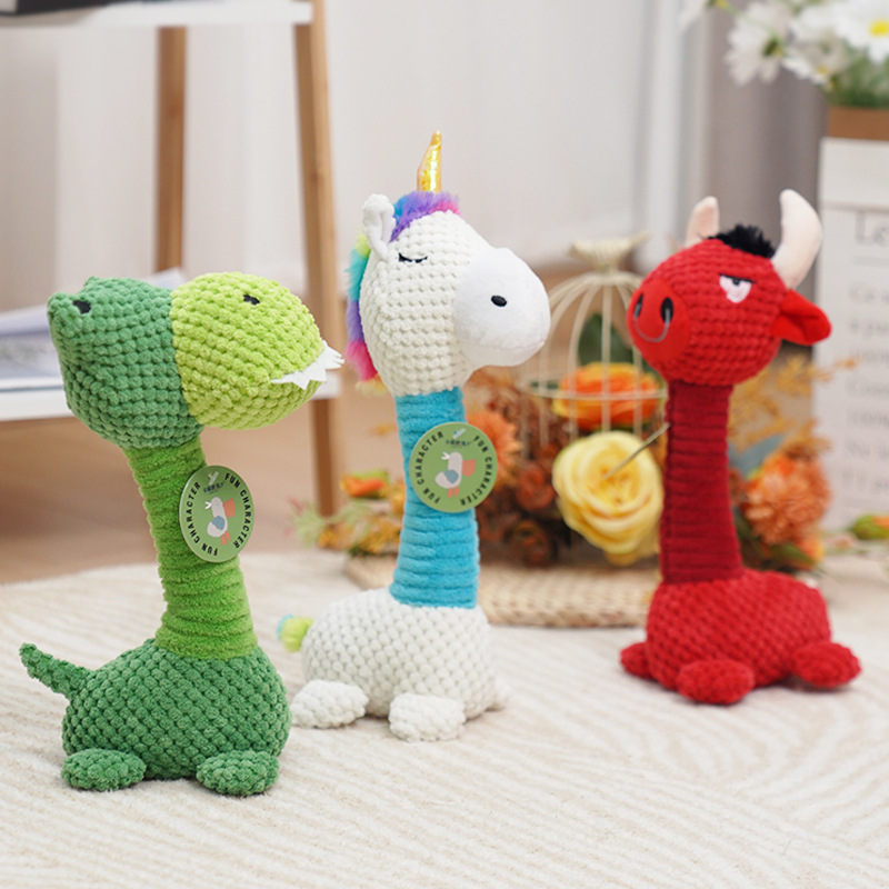 狗狗毛绒发声恐龙玩具耐咬柯基泰迪磨牙自嗨解闷神器宠物用品批发细节图