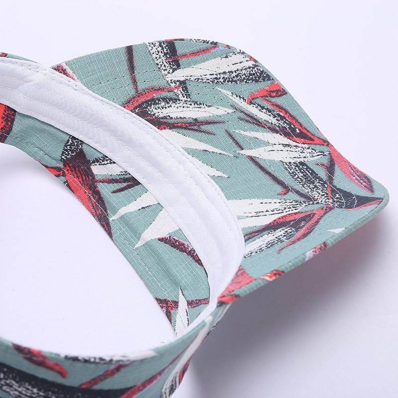 Marathon outdoor sports baseball cap, running headless breathable sun hat, pure cotton printed floral ceiling cap Specification image