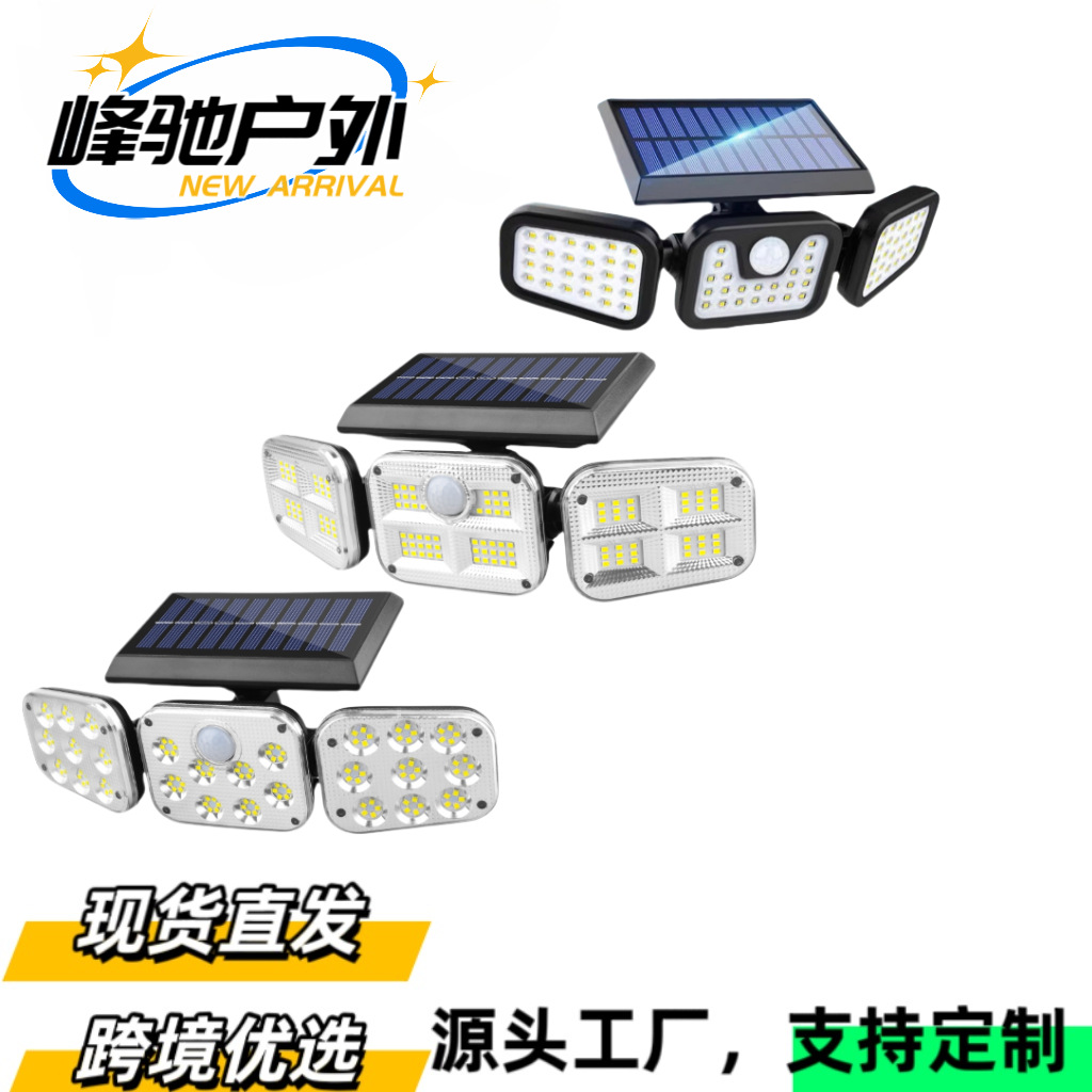 Cross-border new solar lamp 122LED human body sensing garden lamp ultra-bright waterproof lighting street lamp Item Picture