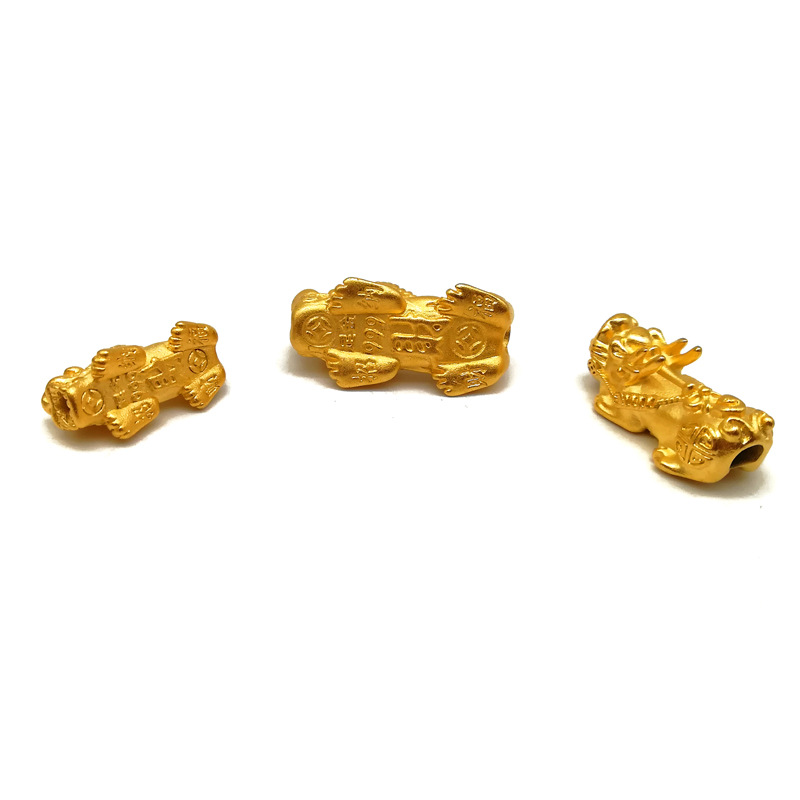 Vietnamese sand gold brass plated with 24k gold, sandblasted solid PI xiu DIY bracelet accessory, handcrafted beaded accessory Application Scenario