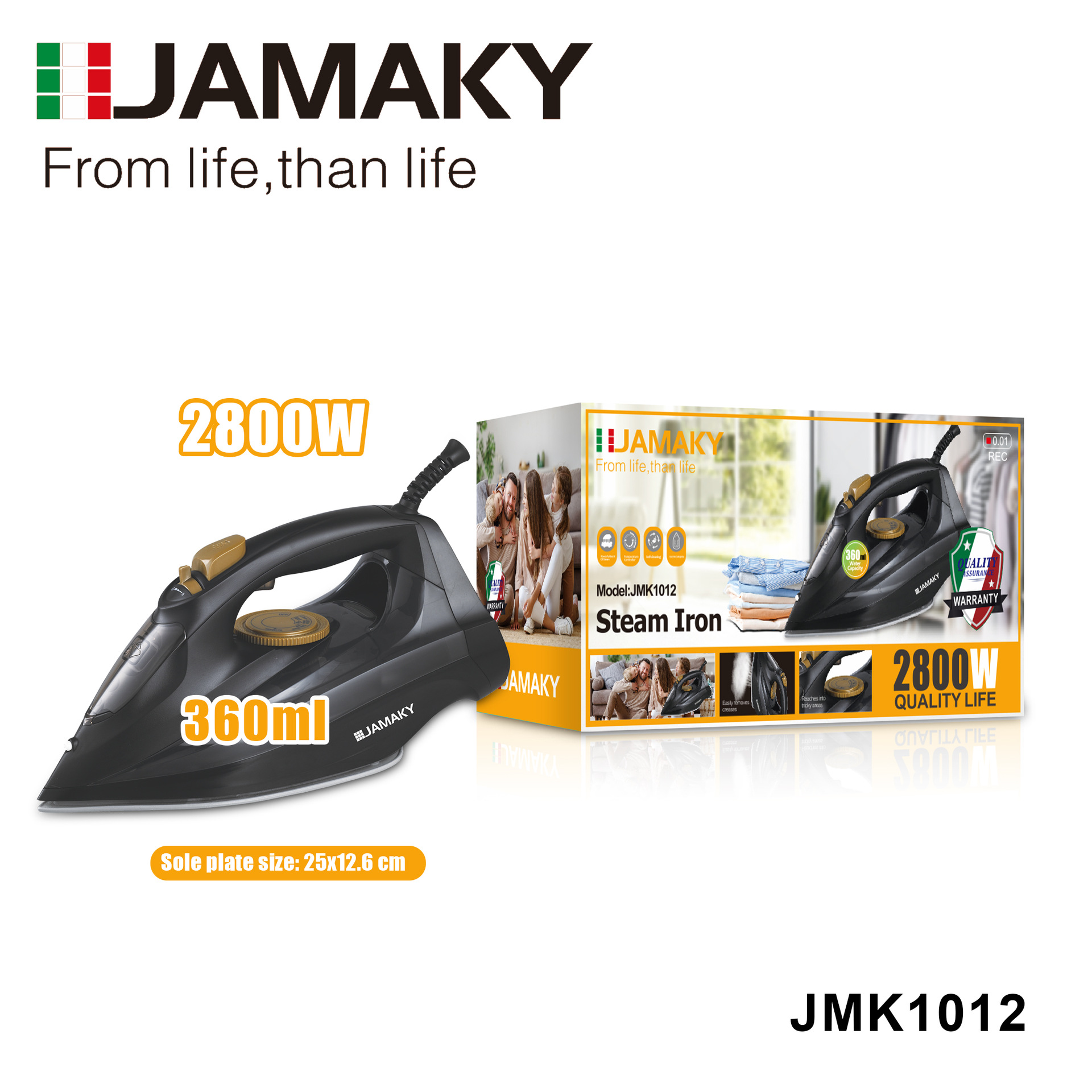 JAMAKY家用2200W电熨斗手持熨斗熨烫机蒸汽式熨烫衣服干湿两用