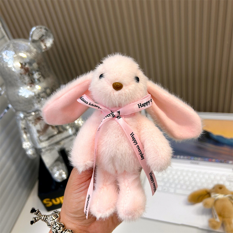 Long-eared rabbit cute pendant dolls, toys, small dolls wholesale, plush hanging ornaments, claw machines, keychains, mini gifts details Picture