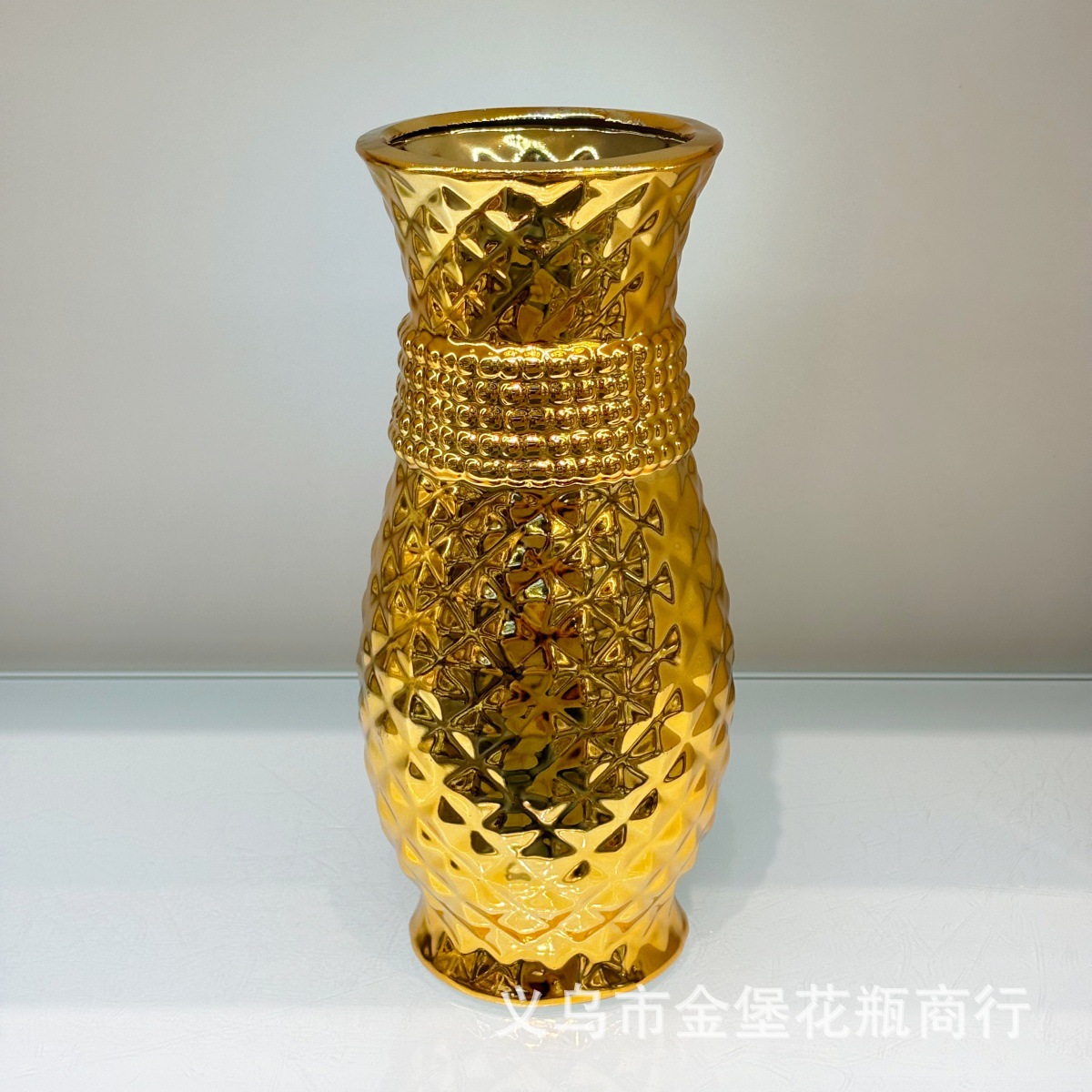 欧式鎏金磨砂莲花供盆家用玄关收纳聚宝盆佛堂供奉工艺花盆货源