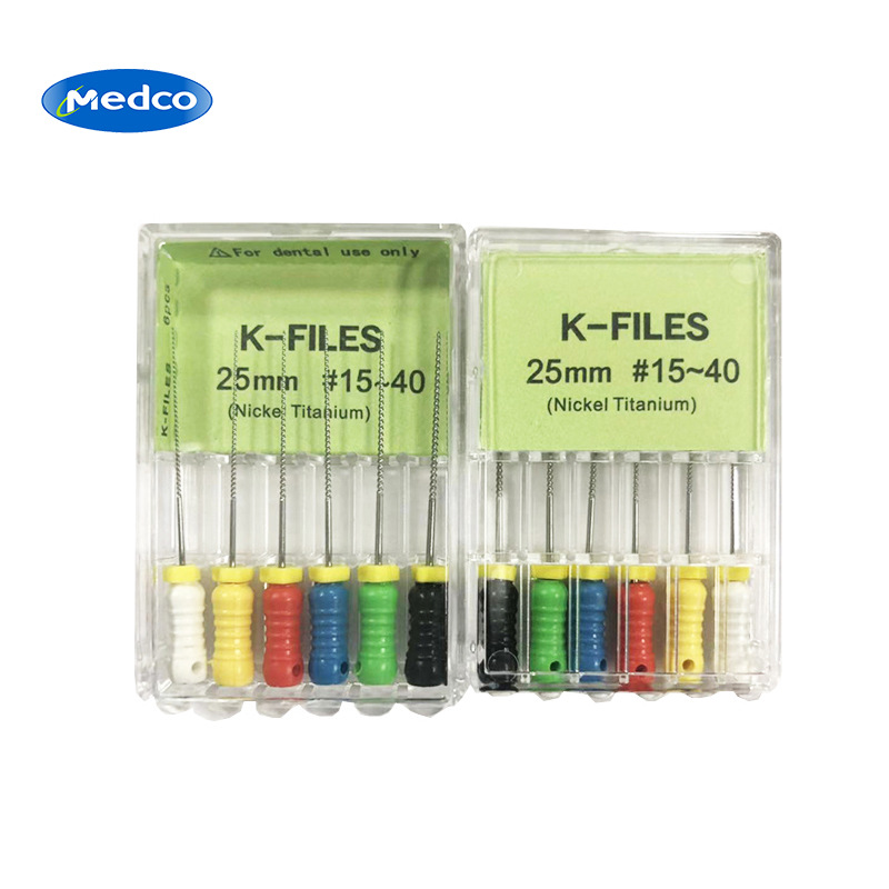 Cross-border exclusive dental root canal files, 6-piece threaded root canal files, stainless steel root canal files, oral manual dental files