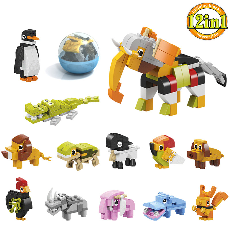 Children's assembly and educational building blocks, car king, Gashapon, cartoon small particles, engineering vehicle, go-kart, and twelve zodiac toys Application Scenario