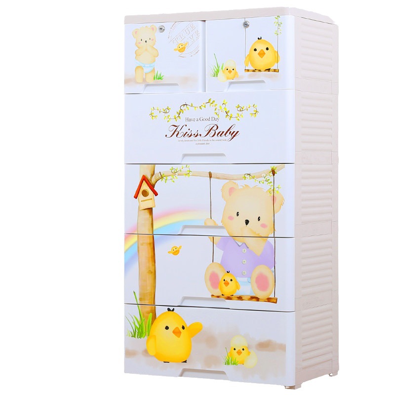 Baby wardrobe, children's storage cabinet, extra-large, widened and thickened, baby clothes storage cabinet, plastic household simple wardrobe Item Picture