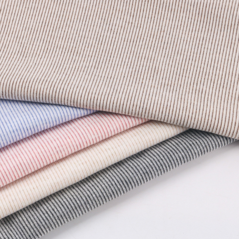 Single-sided striped cotton cashmere fabric is a fashionable, casual, versatile, skin-friendly and comfortable fleece fabric base layer for sweatshirts