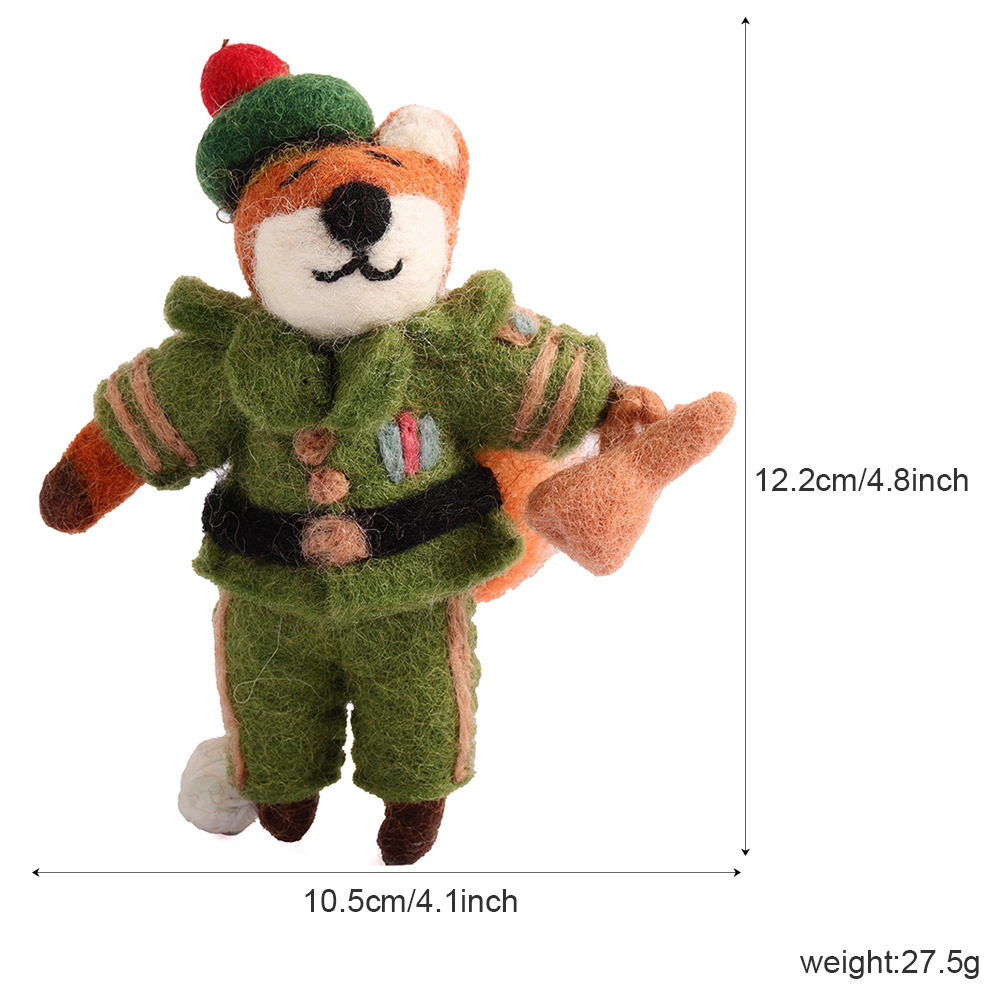 Fox General handmade wool felt pendant, high appearance level three-dimensional doll pendant, niche bag pendant, cartoon pendant Item Picture