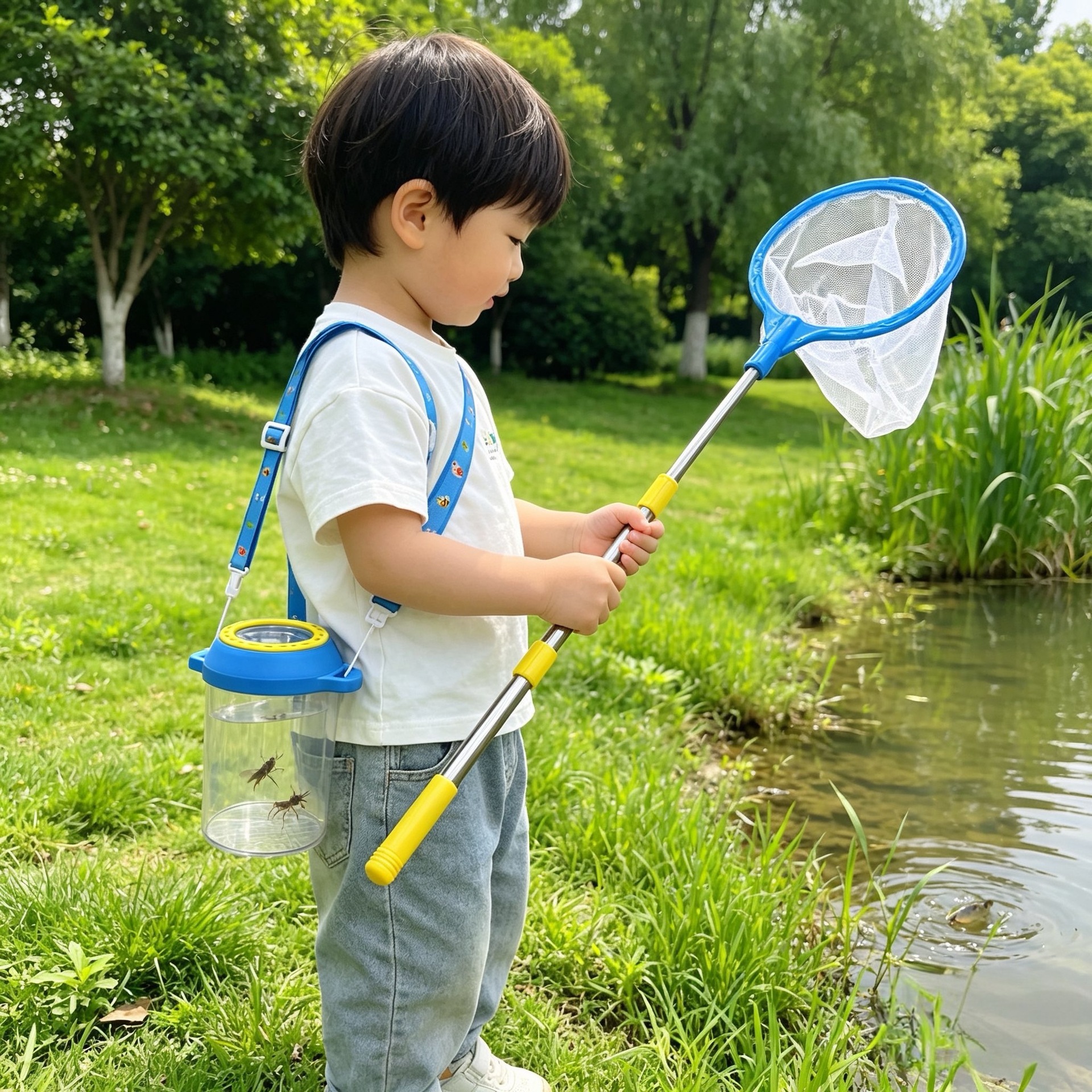 Outdoor children's insect observation box, capture enlightenment toys, cross-border storage box set, observation jar fishing net set Application Scenario