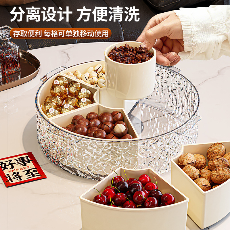 New Year's fruit plate with high appearance level 2025 new multi-layered compartments living room coffee table, household fruit, snack and dried fruit storage box Application Scenario