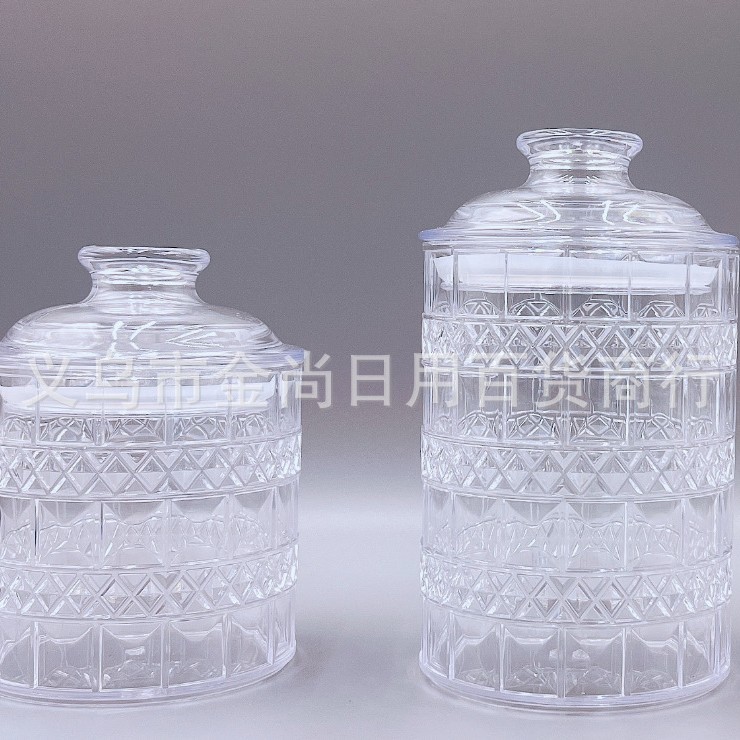 Cross-border gold, silver, transparent handle, circular pattern storage jar, brown sugar jar, food-grade sealed jar, coffee jar details Picture
