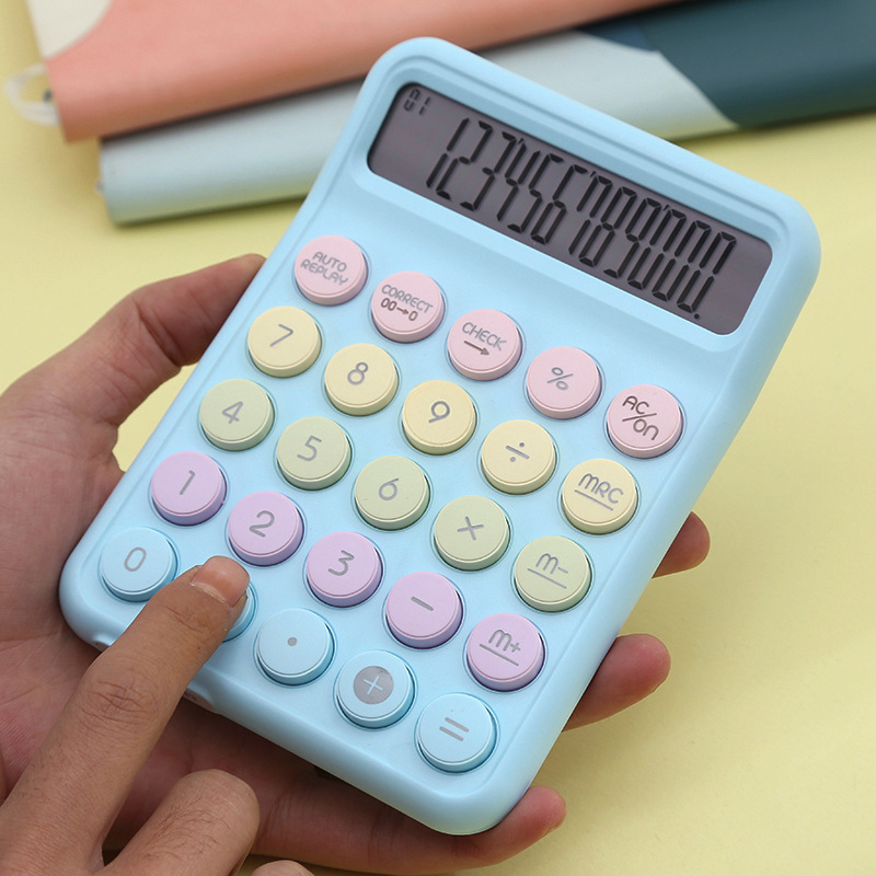 RZ-822CMAX New dopamine Calculator with circular mechanical keyboard and macaron gradient calculator Specification drawing