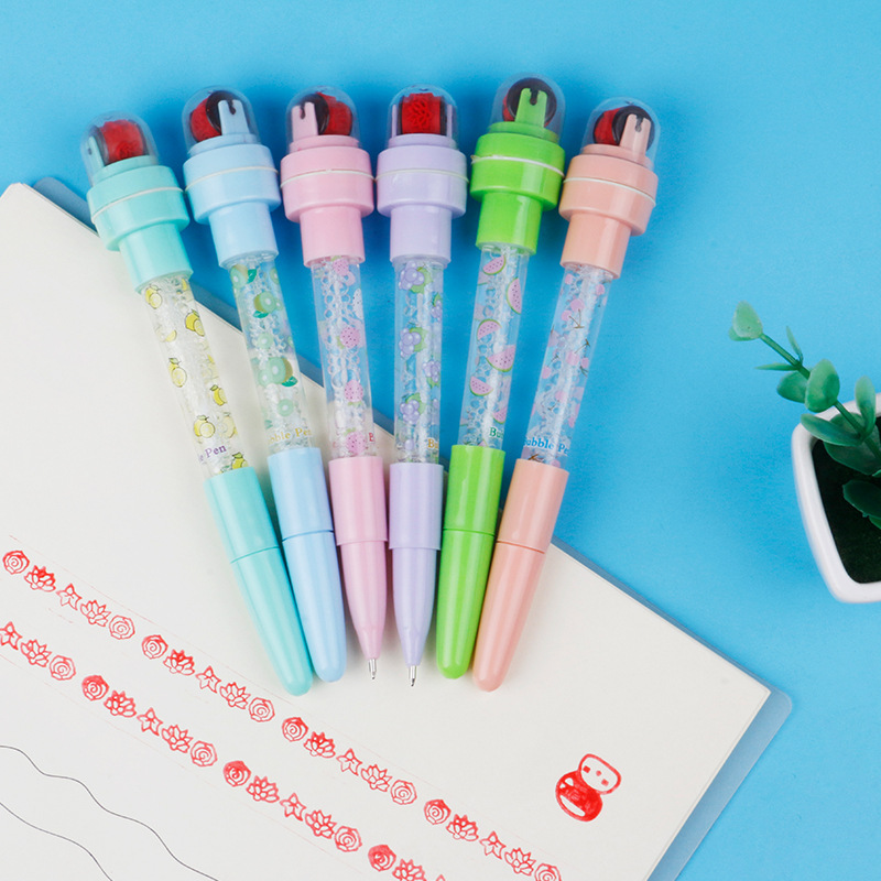 Bubble pen, multi-functional magic pen, gel pen, cartoon cute light roller stamp pen, factory direct sales Application Scenario