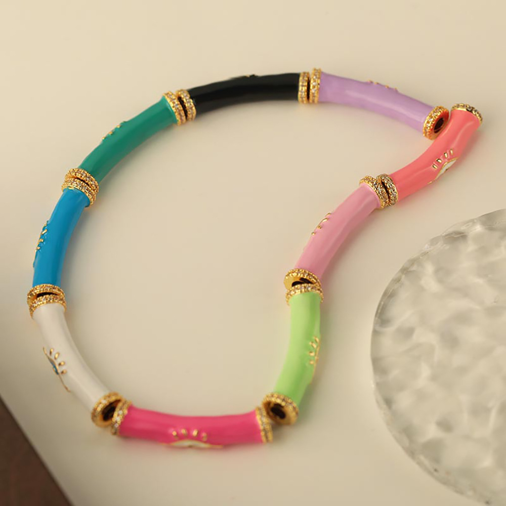 A new 18k gold-plated oil-dripping jewelry accessory DIY necklace with a European and American style for women. Wholesale of pendants details Picture