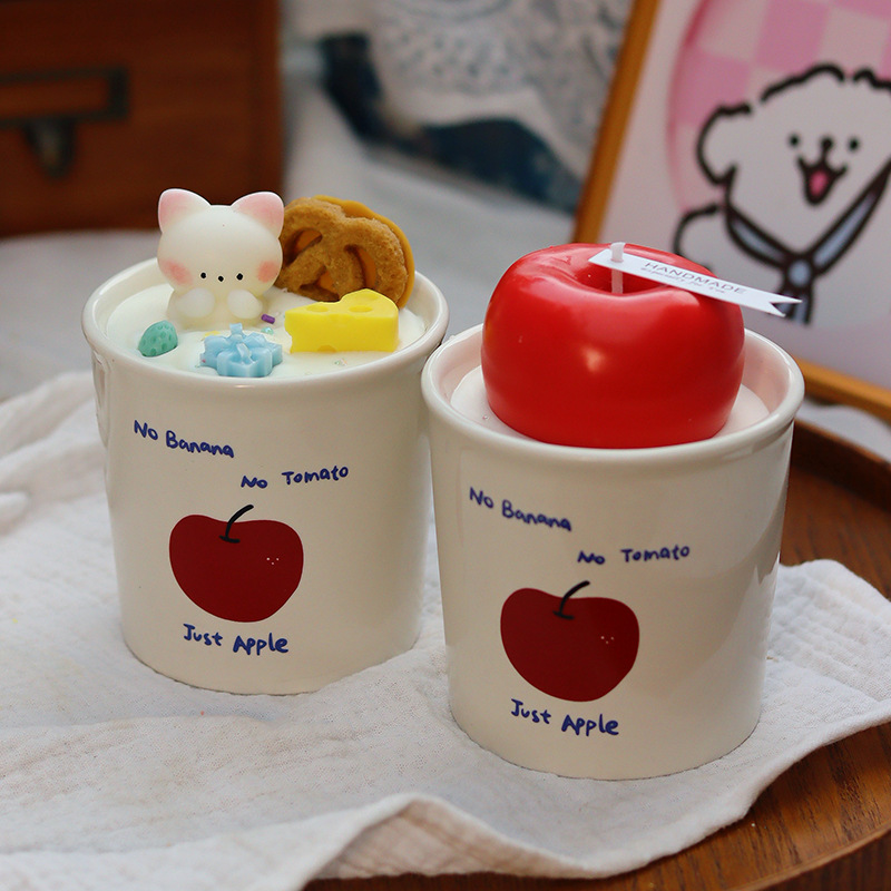 圣诞节香薰蜡烛可爱苹果生日礼物卧室香氛摆件生日礼物跨境in风