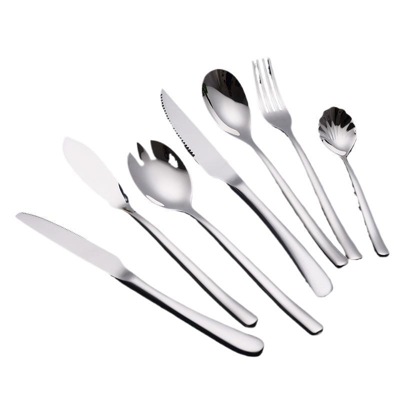 精致西式简约加厚方柄餐刀不锈钢西餐叉勺餐具牛排刀叉勺子详情图3