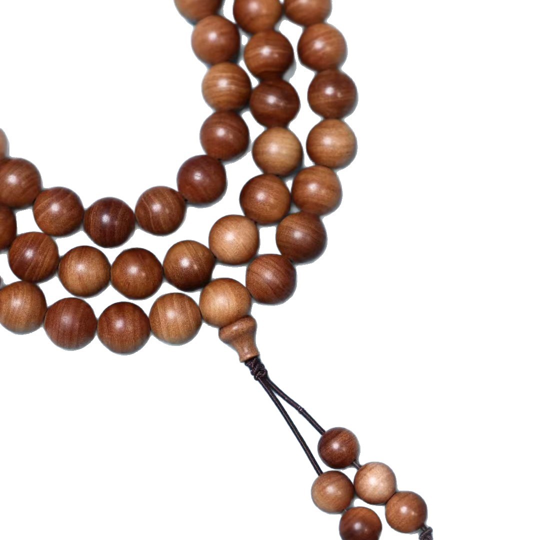 沉香木手串/串珠手串/十八籽菩提手串/穆斯林念珠/星月菩提籽白底实物图