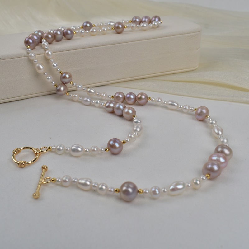 74cm original natural freshwater pearl long sweater chain, fashionable outfit, Baroque pearl light luxury necklace details Picture