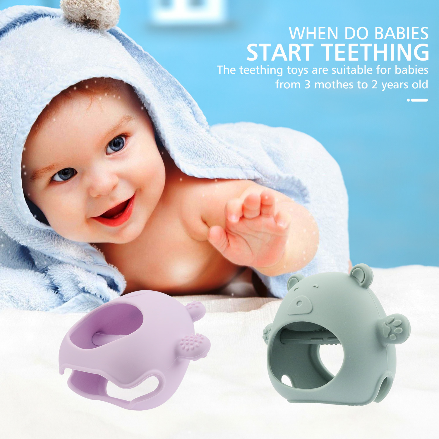 A supply of food-grade silicone toys and baby products for infants and toddlers Specification drawing