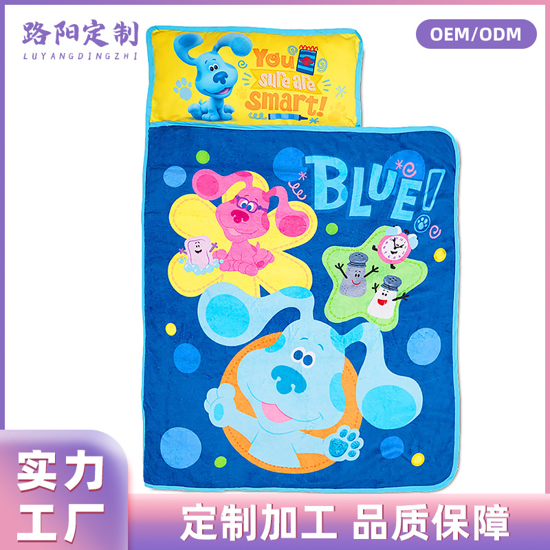 卡通BluesClues便携式一体午睡垫幼儿园睡袋儿童毯被防踢睡袋