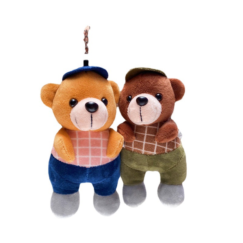 Wow, super cute workwear bear figurines, small dolls, pendants, bags, decorations, festival gifts, and fine claw machine dolls Item Picture