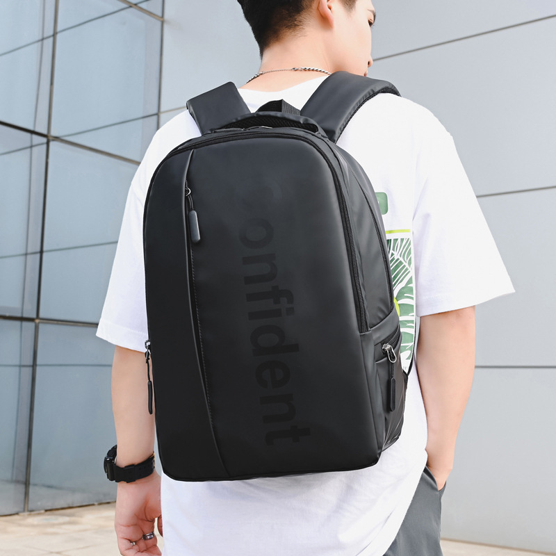 商务休闲包简约旅行双肩包大容量纯色背包潮搭时尚笔记本电脑包