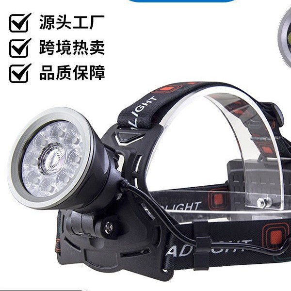 派力德新品大功率白激光头灯远泛光一体强光铝合金头灯户外骑行灯