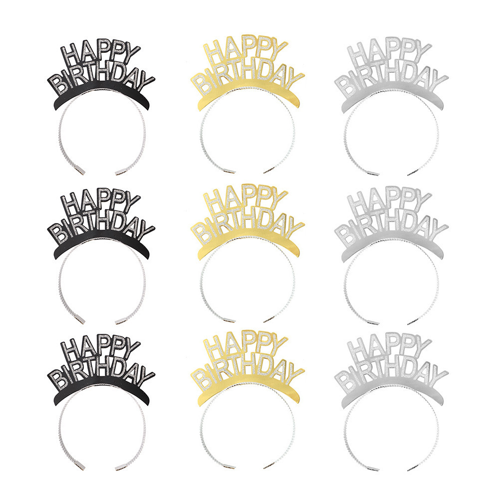 Cross-border birthday letter paper headband headband, children's party decoration and arrangement, photo headwear, powder gold powder headband Application Scenario