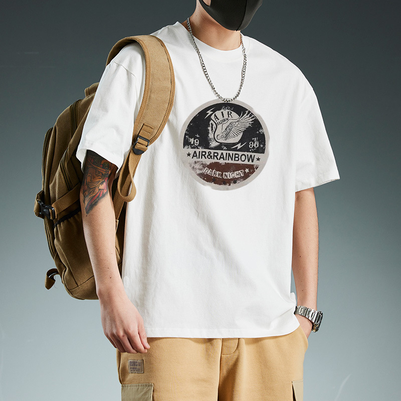 Men's short-sleeved T-shirt, men's daily casual sports round-neck T-shirt, pure cotton short-sleeved T-shirt for teenagers, men's half-sleeved top Application Scenario