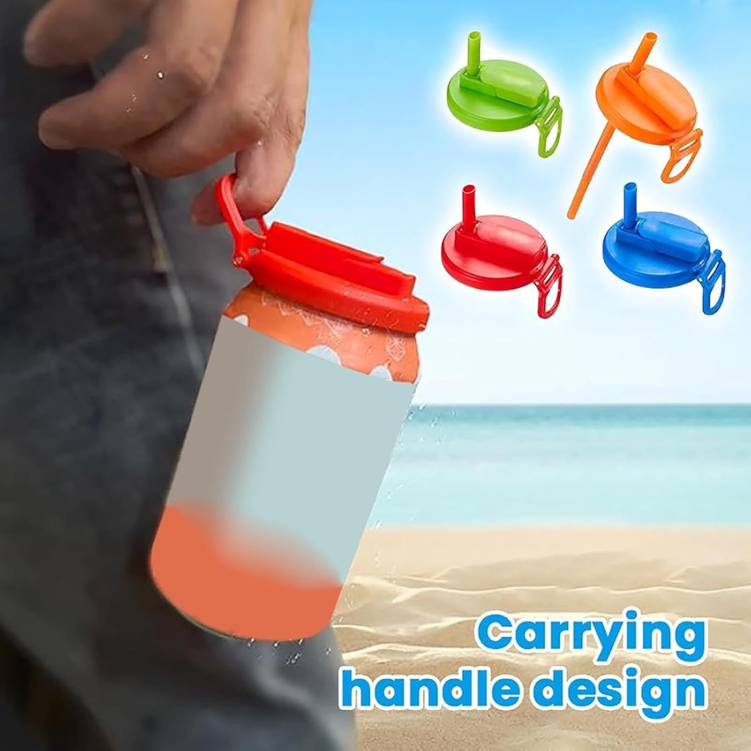 Douyin's best-selling foldable can, straw, one-piece overflow seal cap, cola and Sprite bottle cap, cup cap details Picture