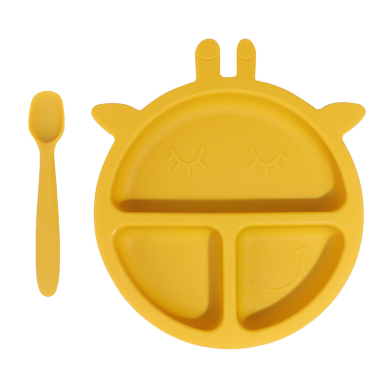 Cross-border baby silicone plates, creative animal plates, children's separated plates, special feeding and complementary food tableware Item Picture