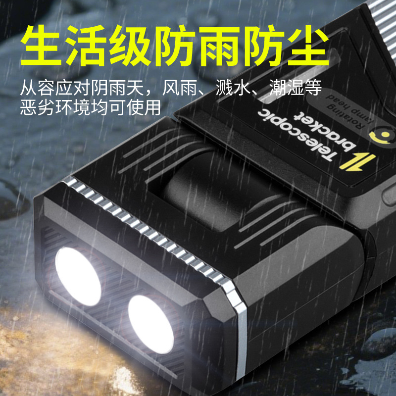 New cross-border magnetic work light, USB charging, digital display, outdoor multi-functional with pen clip hook, telescopic camping light Application Scenario
