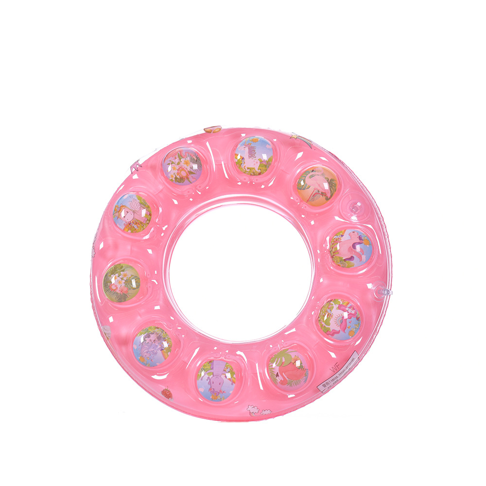 New maca color double-layer crystal swimming ring, children's armpit life buoy, children's inflatable double airbag swimming waist ring details Picture