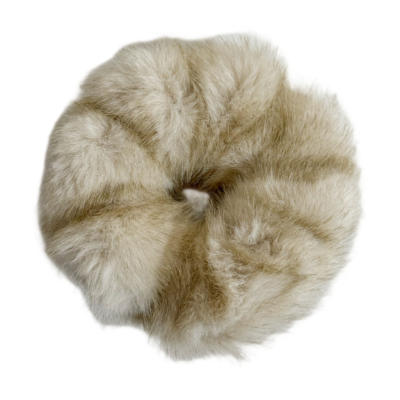 Maillard coffee-colored velvet large intestine hair band for women in autumn and winter, high-elasticity ponytail hair tie, elegant hair tie headwear Item Picture