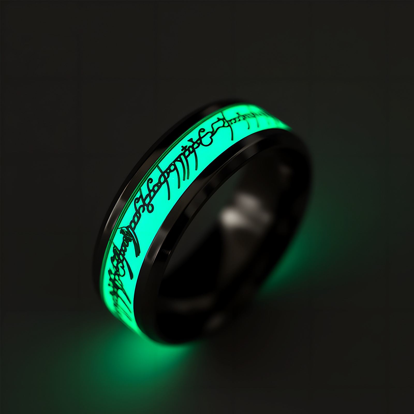 Cross-border new Magic Ring, shining and glowing fluorescent ring, concert, birthday party, letter and text