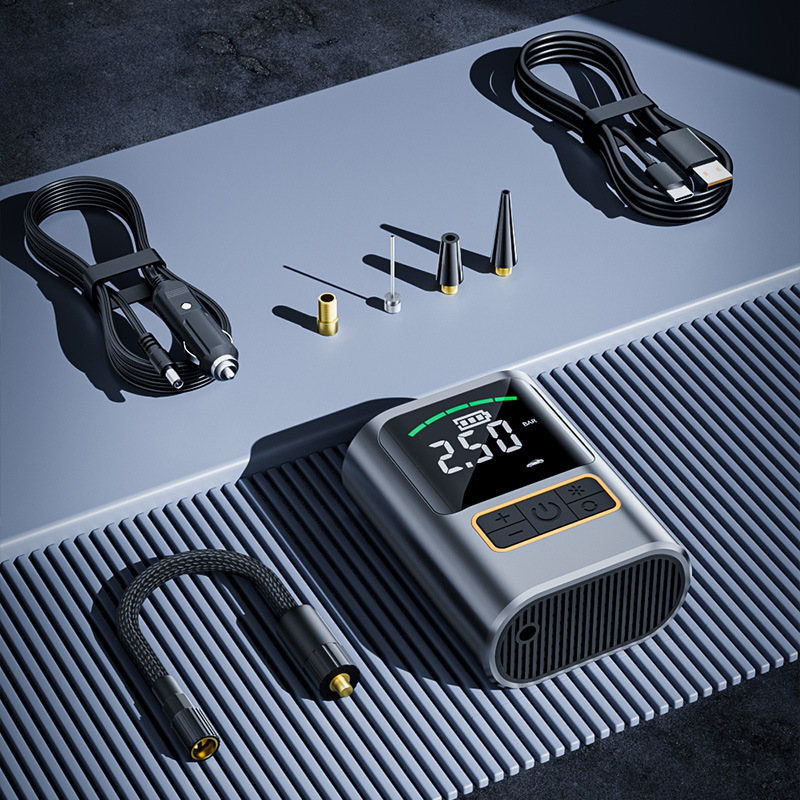 Cross-border best-selling wireless car air pump, electric intelligent small portable car and bicycle tire air pump details Picture
