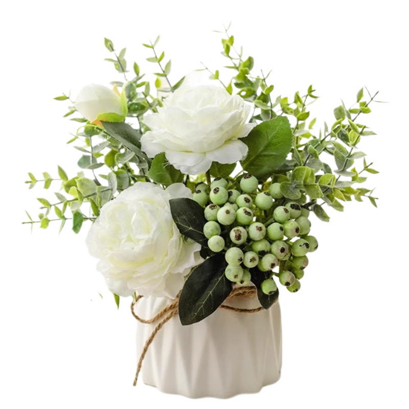 仿真花DIY发饰配件/假花/5朵塑膠花/仿真花/假花批发白底实物图