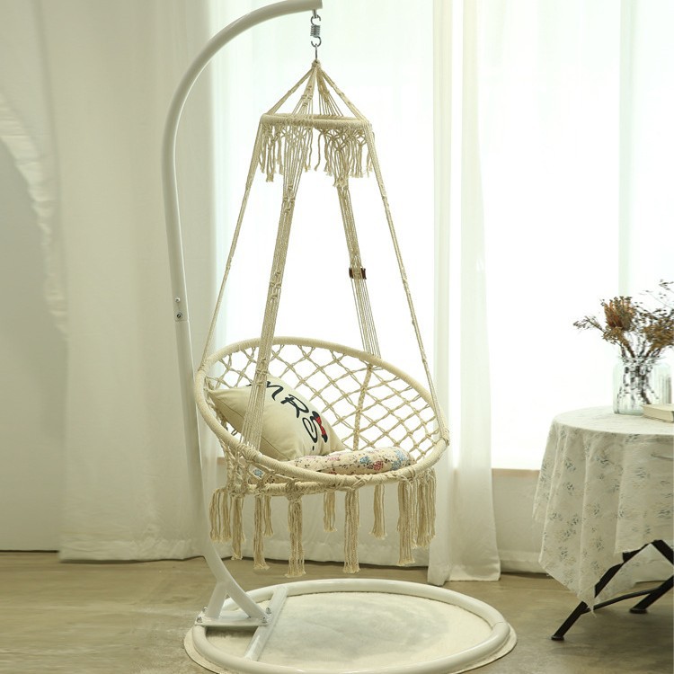 ins Indoor swing hammocks, Nordic-style mesh hammocks, leisure tassel hanging baskets, household foot hammocks, hanging chairs wholesale