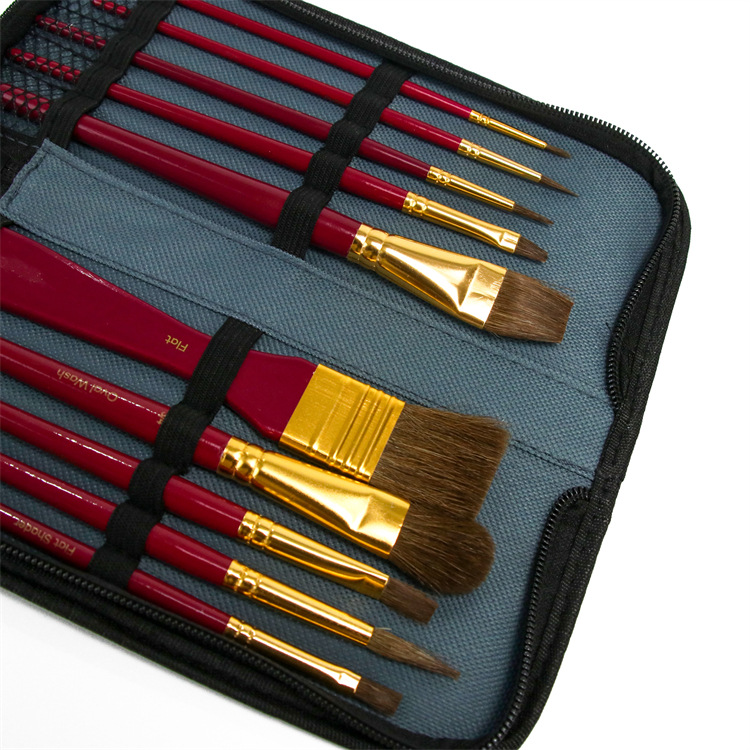 Yalong Classic Professional Painting 11-piece Set of Acrylic oil painting and watercolor Brush Kit Item Picture