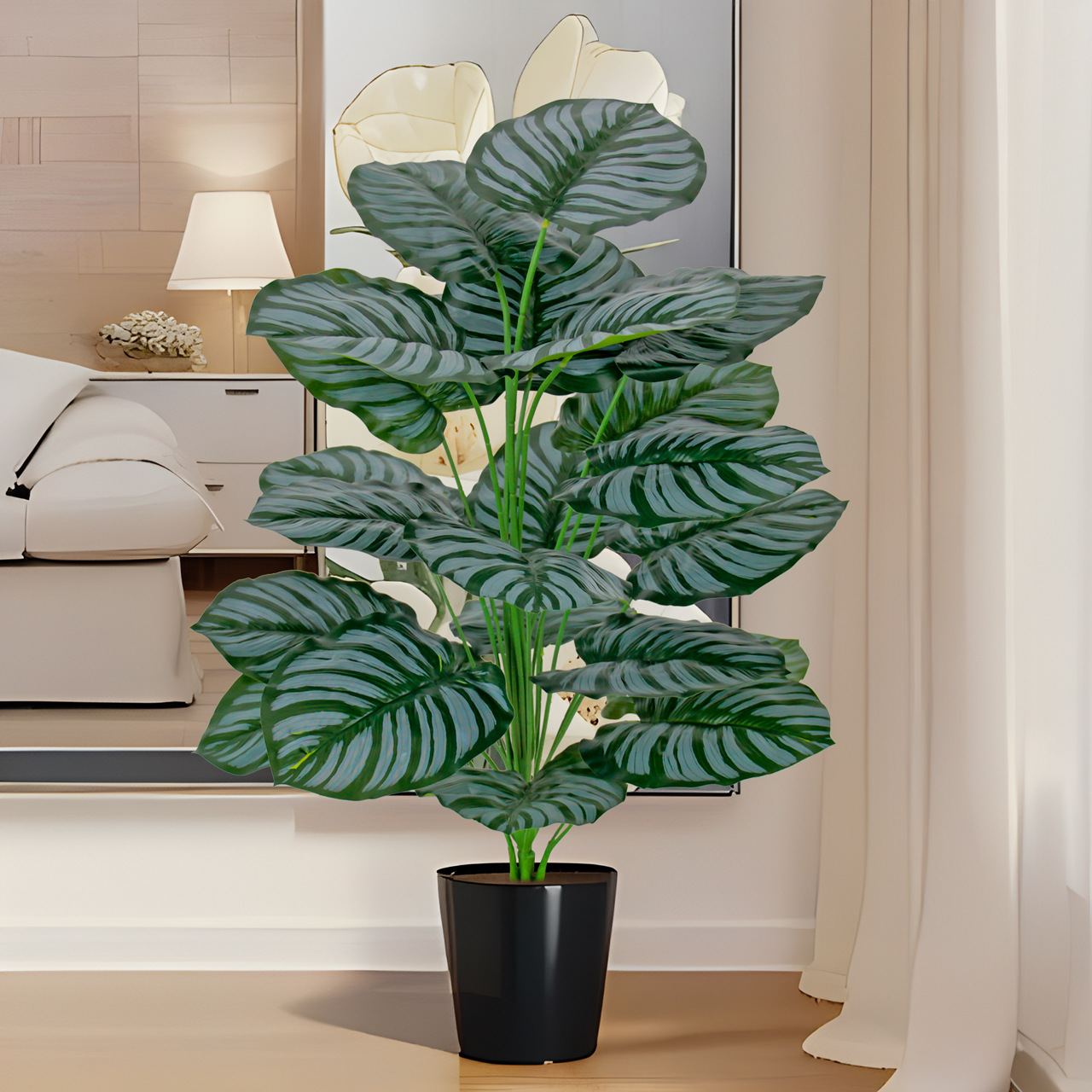Wholesale of 24-head 80CM injection-molded bone-shot European-style interior decoration and landscaping artificial plants with artificial green plants