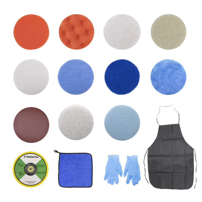 Car beauty polishing kit, waxing sponge, flat wavy type accessories, customized polishing machine accessories, polishing set Item Picture