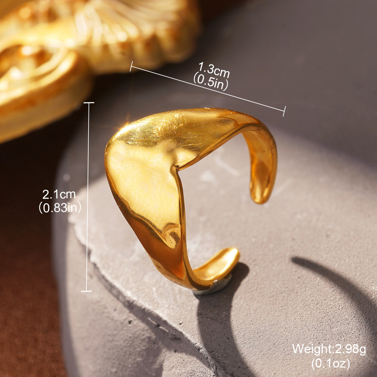 Retro European and American geometric stainless steel ring, non-fading shell geometric shape, fashionable and simple titanium steel index finger ring Application Scenario