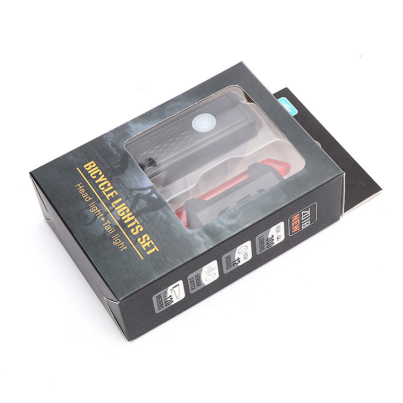 自行车前灯夜骑USB充电高亮照明车灯山地车单车套装灯2255前灯白底实物图