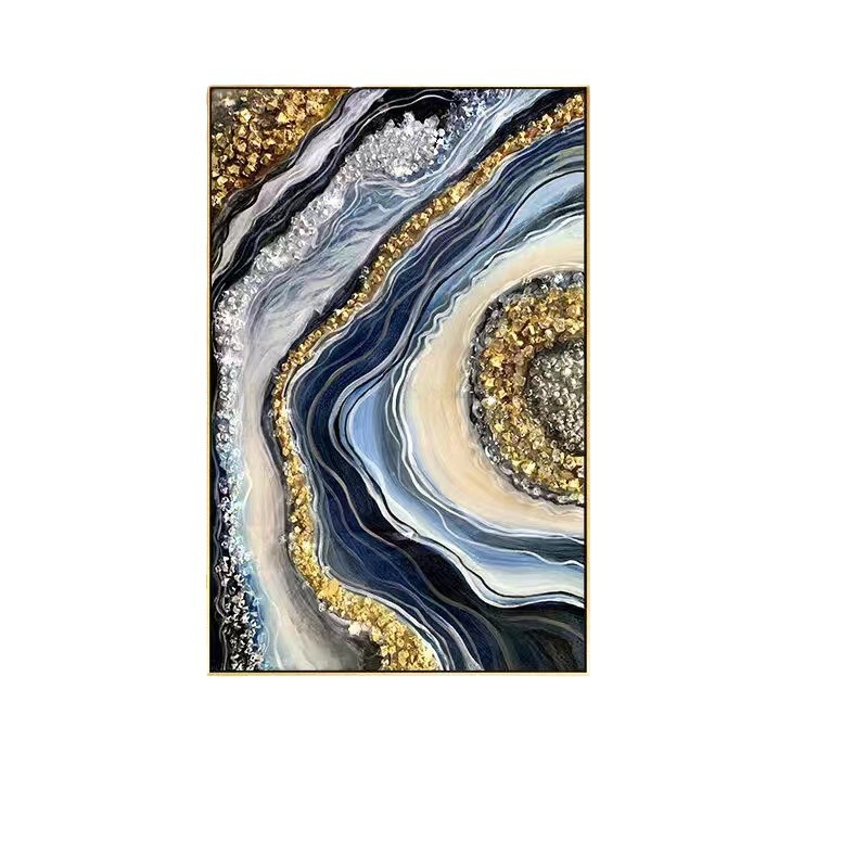 装饰画/农村客厅装饰画/农村别墅装饰画/晶瓷画/迎客松新中式白底实物图